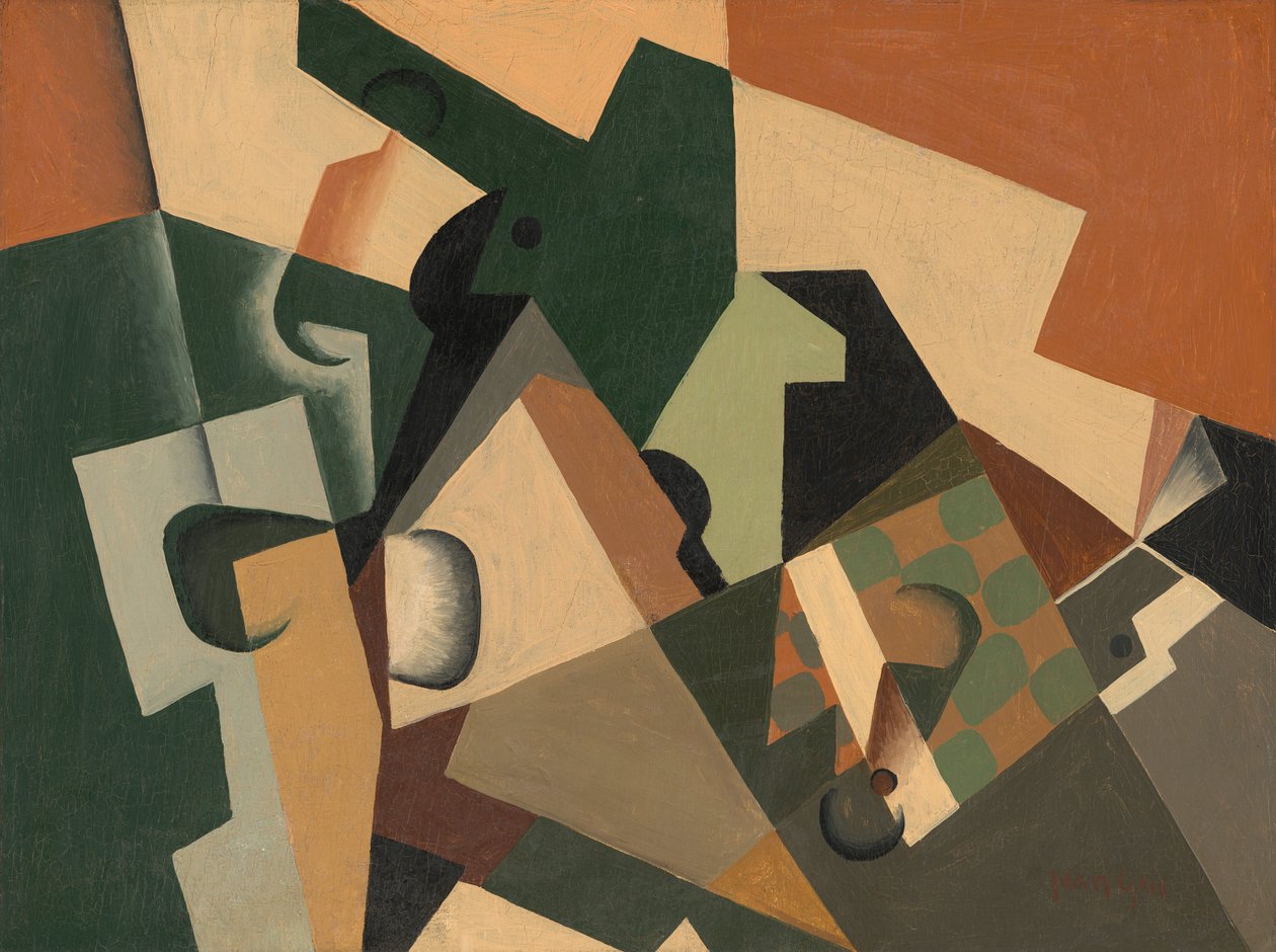 Glas en dambord door Juan Gris