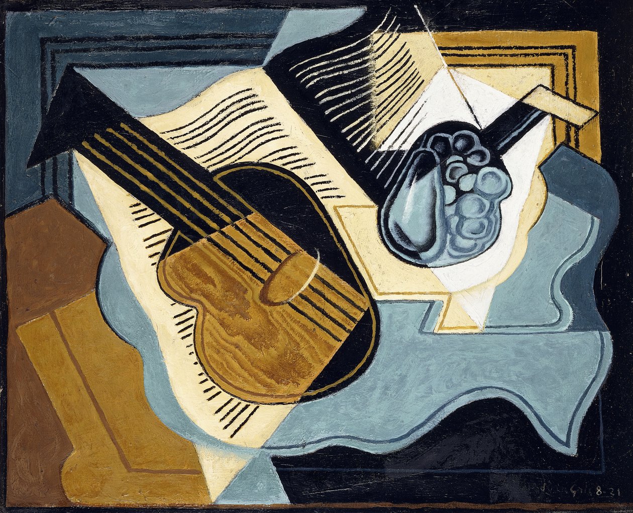Gitaar en Fruitschaal, 1921 door Juan Gris