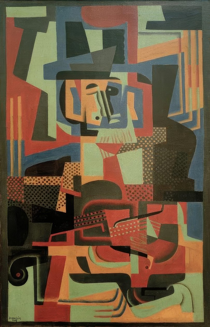 De man met de viool door Juan Gris