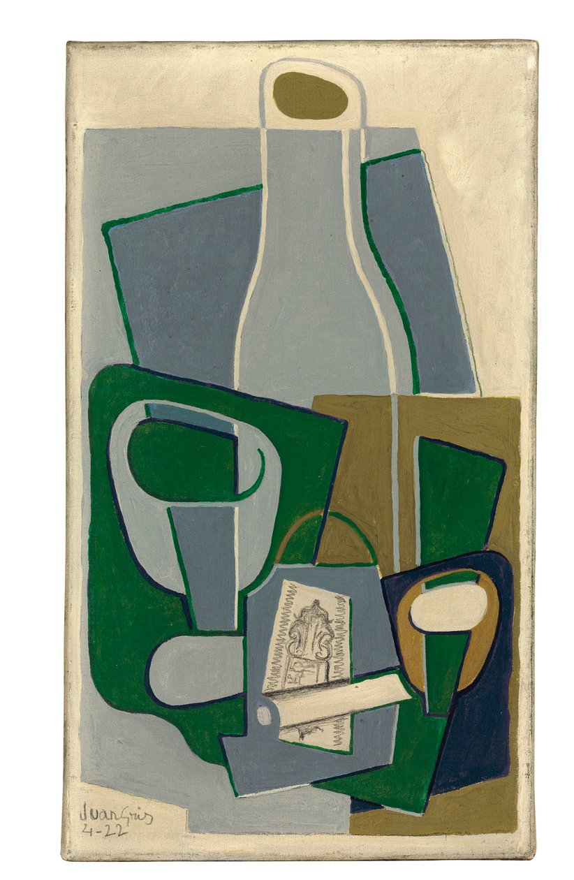 Pijp en pakje tabak, 1922 door Juan Gris