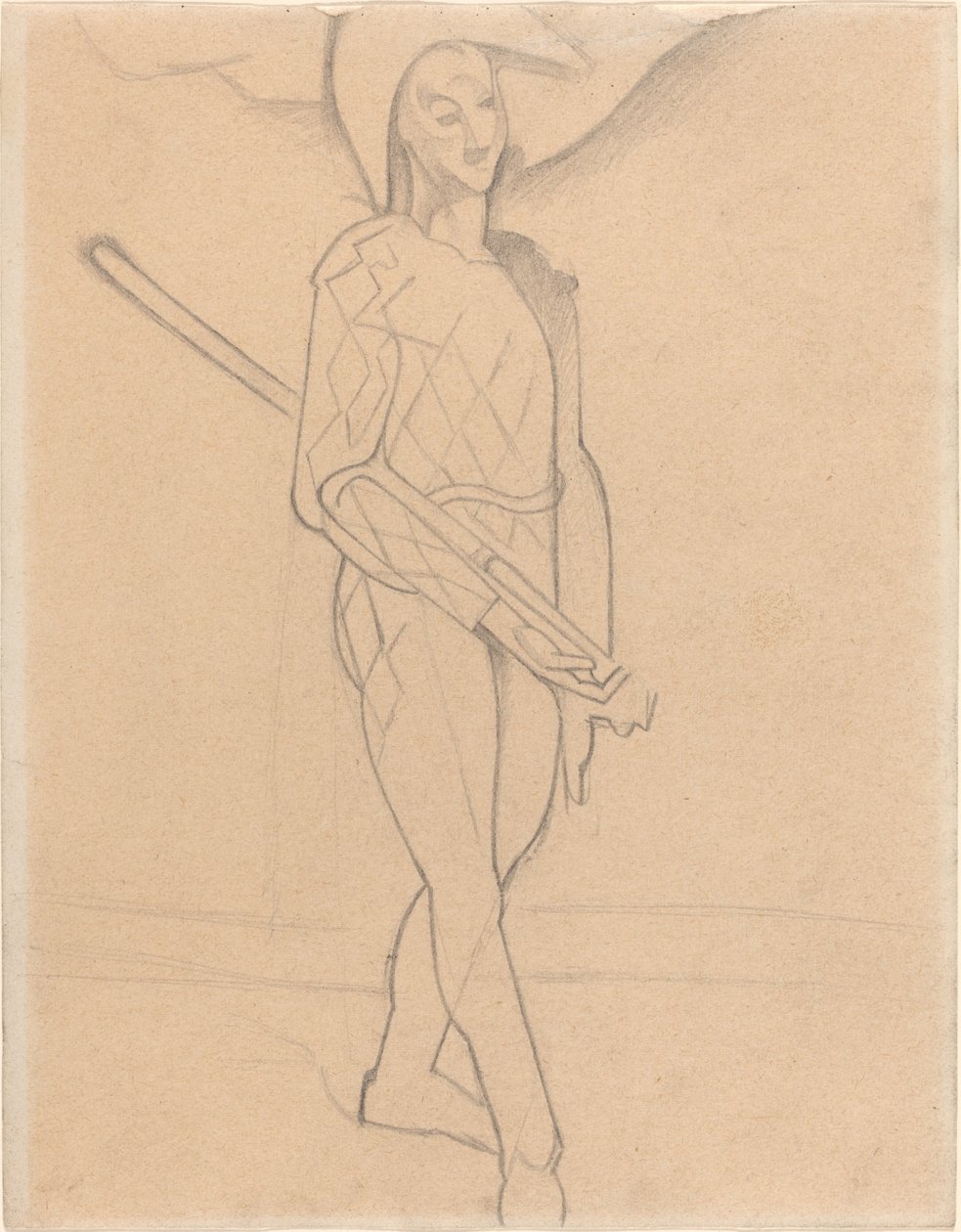 Harlekijn door Juan Gris after Paul Cézanne