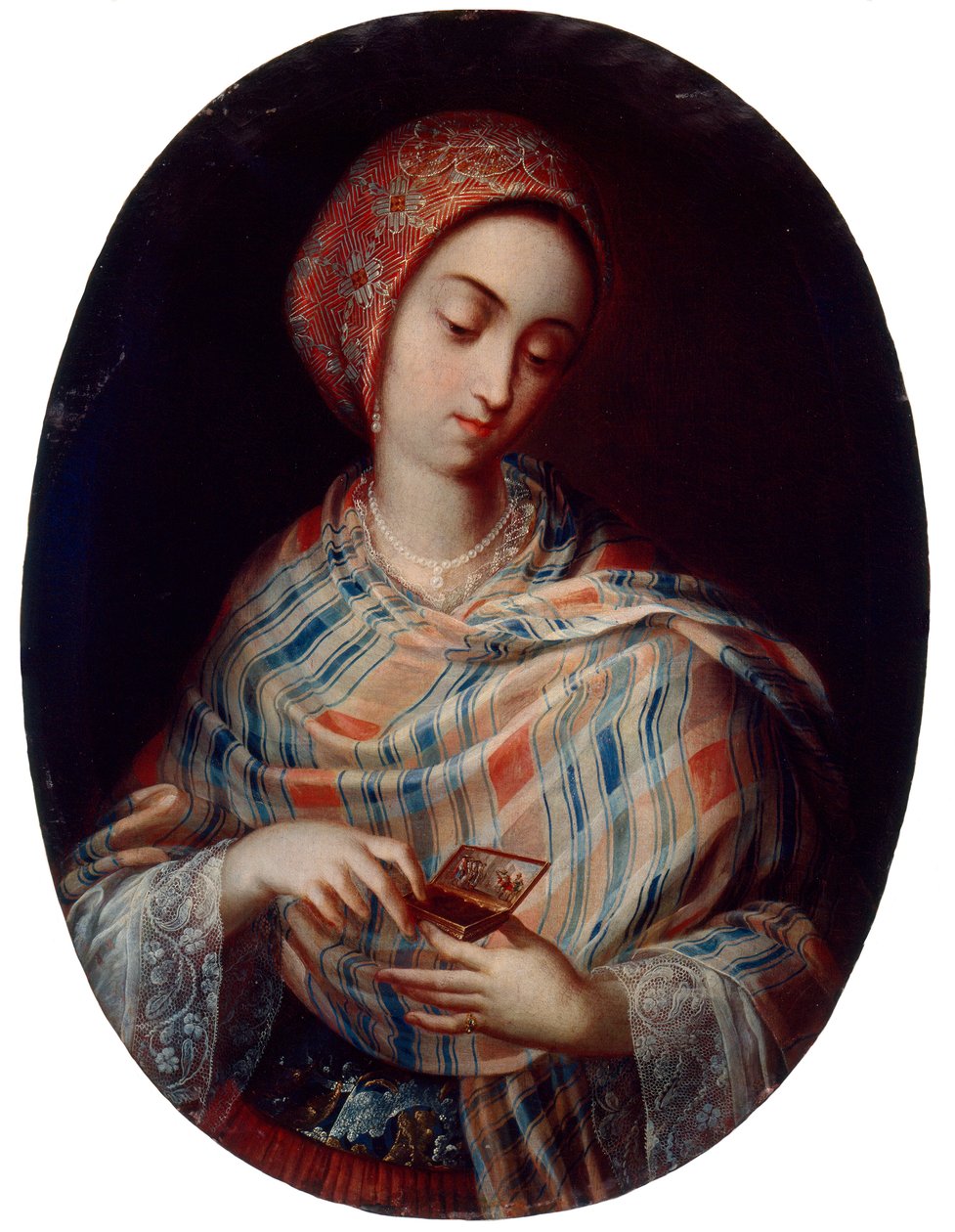 Dame met sjaal door Juan Rodríguez Juárez