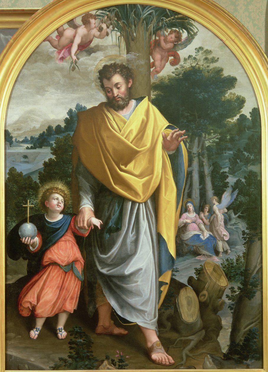 St. Joseph leidt het Kind Christus door Juan Sanchez Cotan