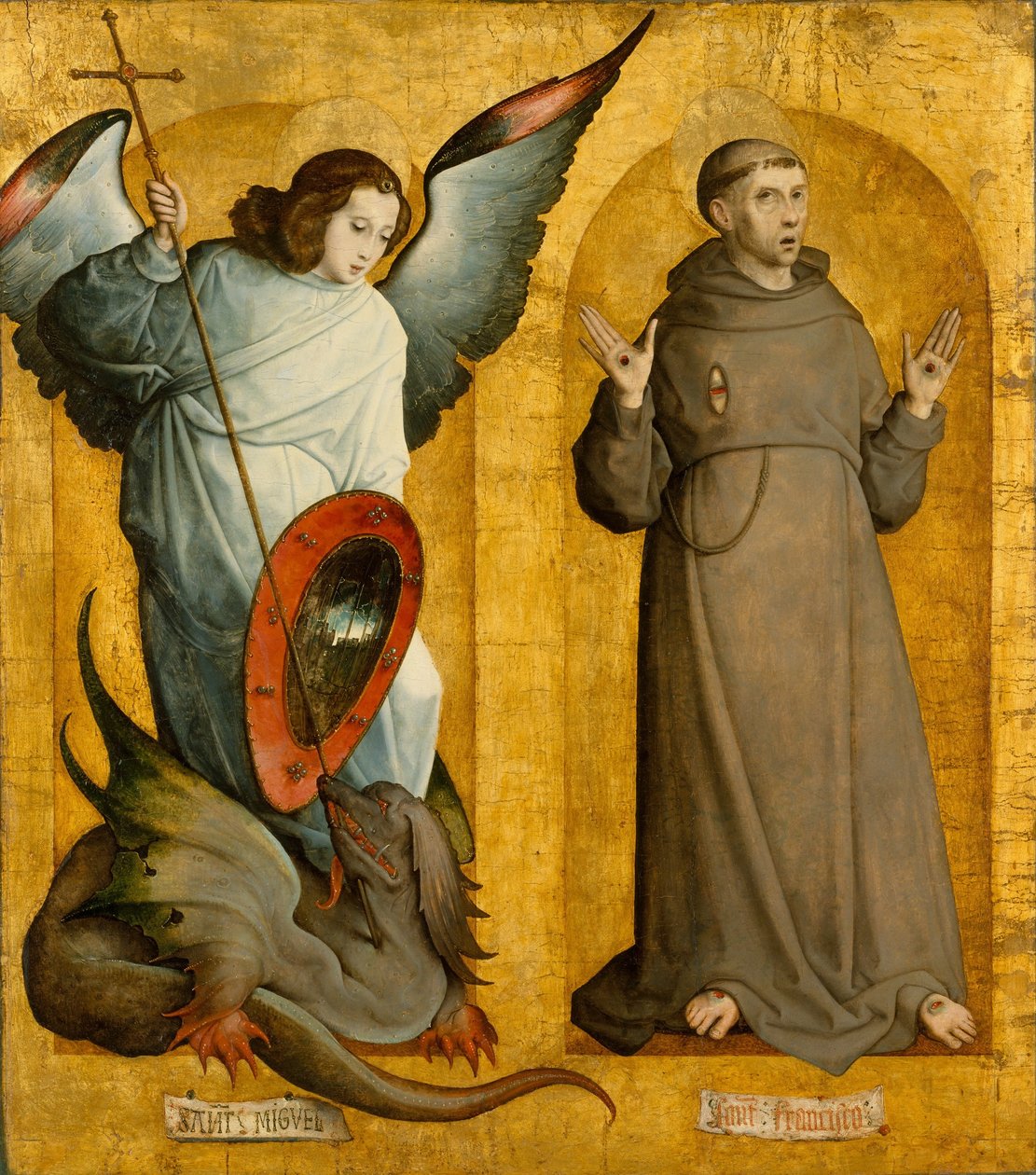 Aartsengel Michaël en Sint Franciscus door Juan de Flandes