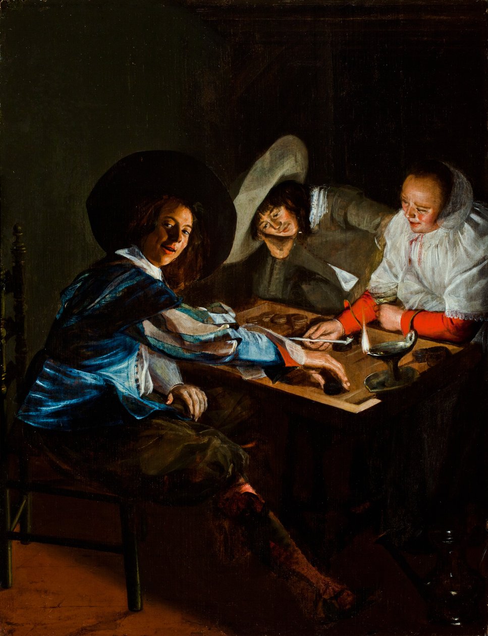 Een spelletje Tric-Trac, ca. 1630 door Judith Leyster