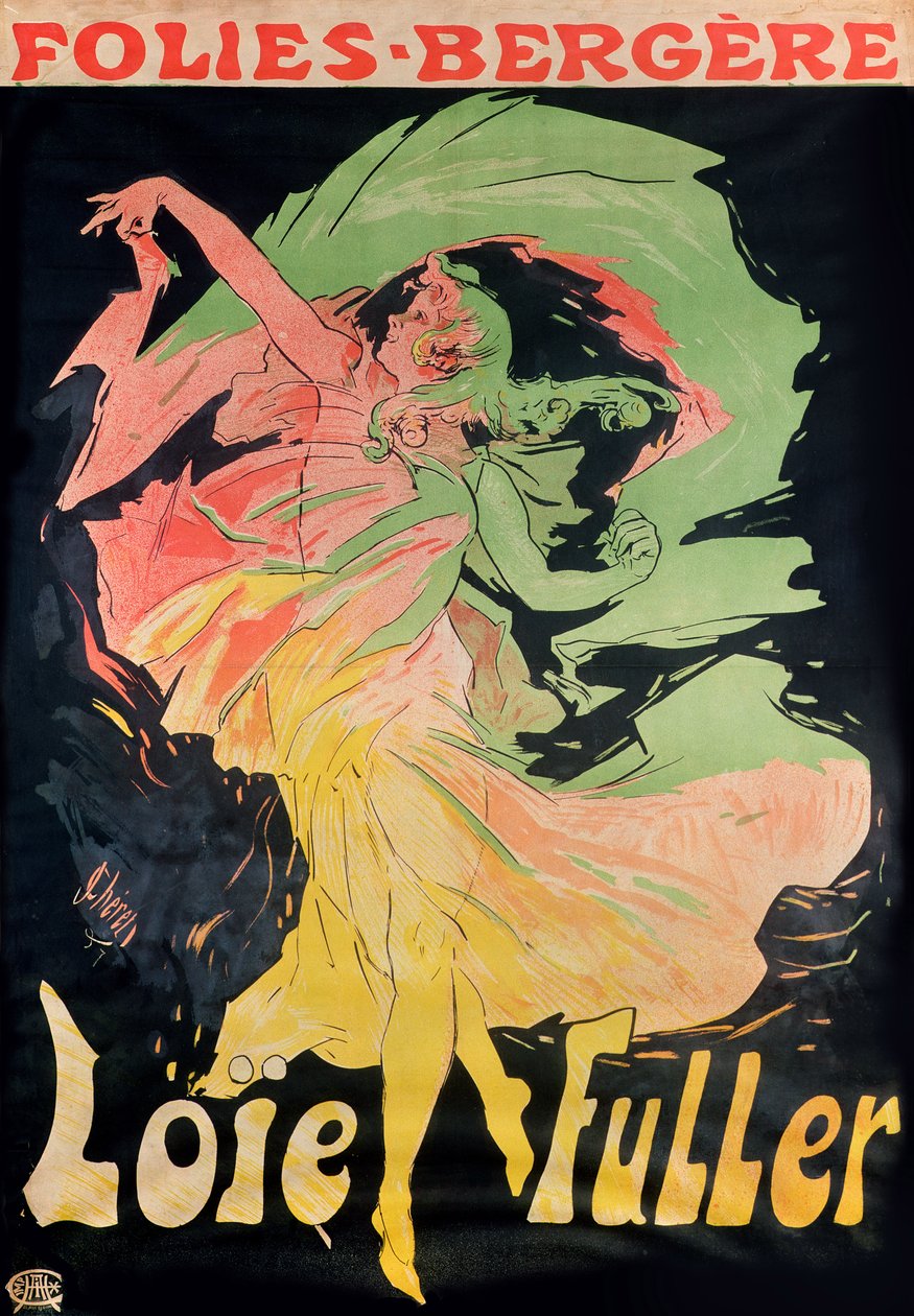 Folies Bergere: Loie Fuller, Frankrijk, 1897 door Jules Cheret