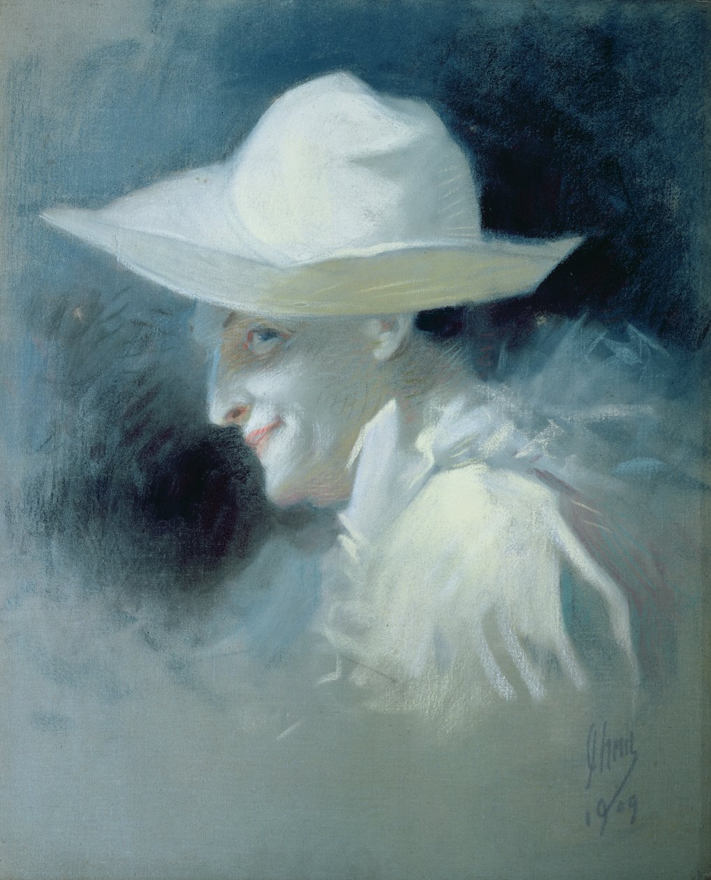De Mimekunstenaar Georges Wague als Pierrot, 1909 door Jules Cheret