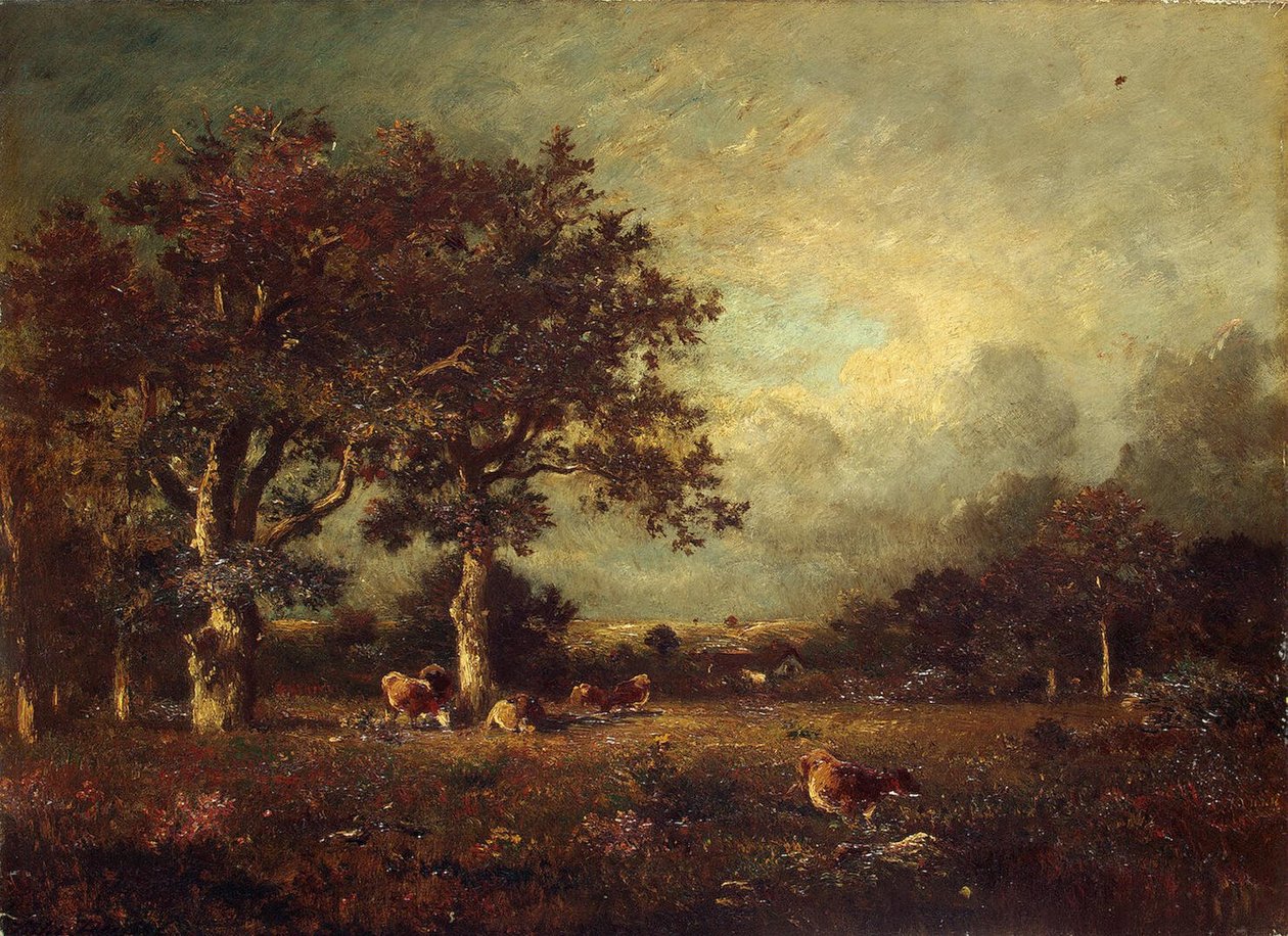 Landschap met koeien door Jules Dupré
