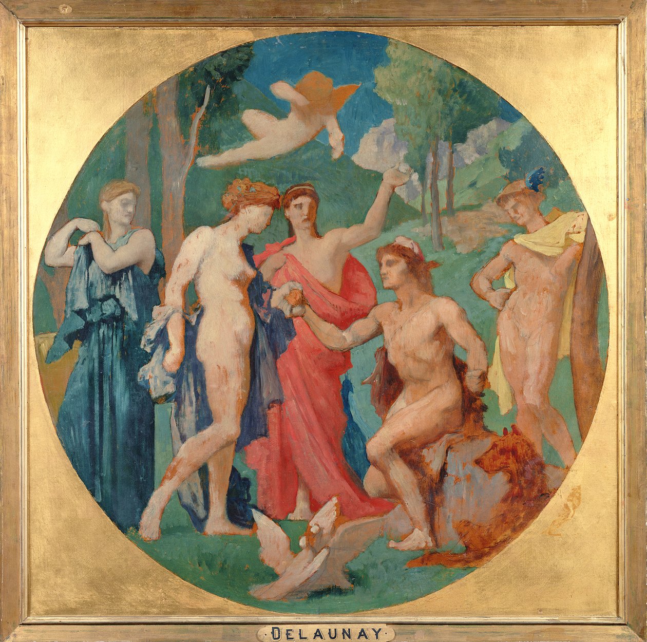 Het Oordeel van Paris door Jules Elie Delaunay