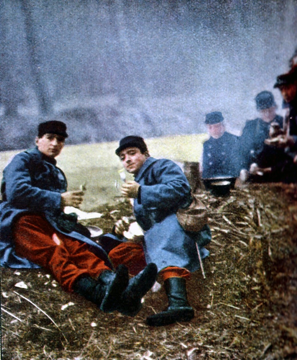 Franse soldaten, Marne, september 1914 door Jules Gervais Courtellemont