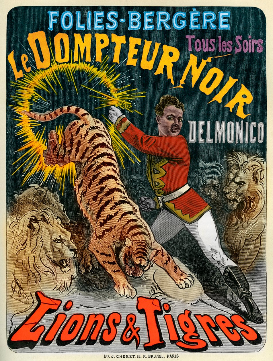 Le Dompteur Noir - poster voor de Folies-Bergère door Jules after Cheret