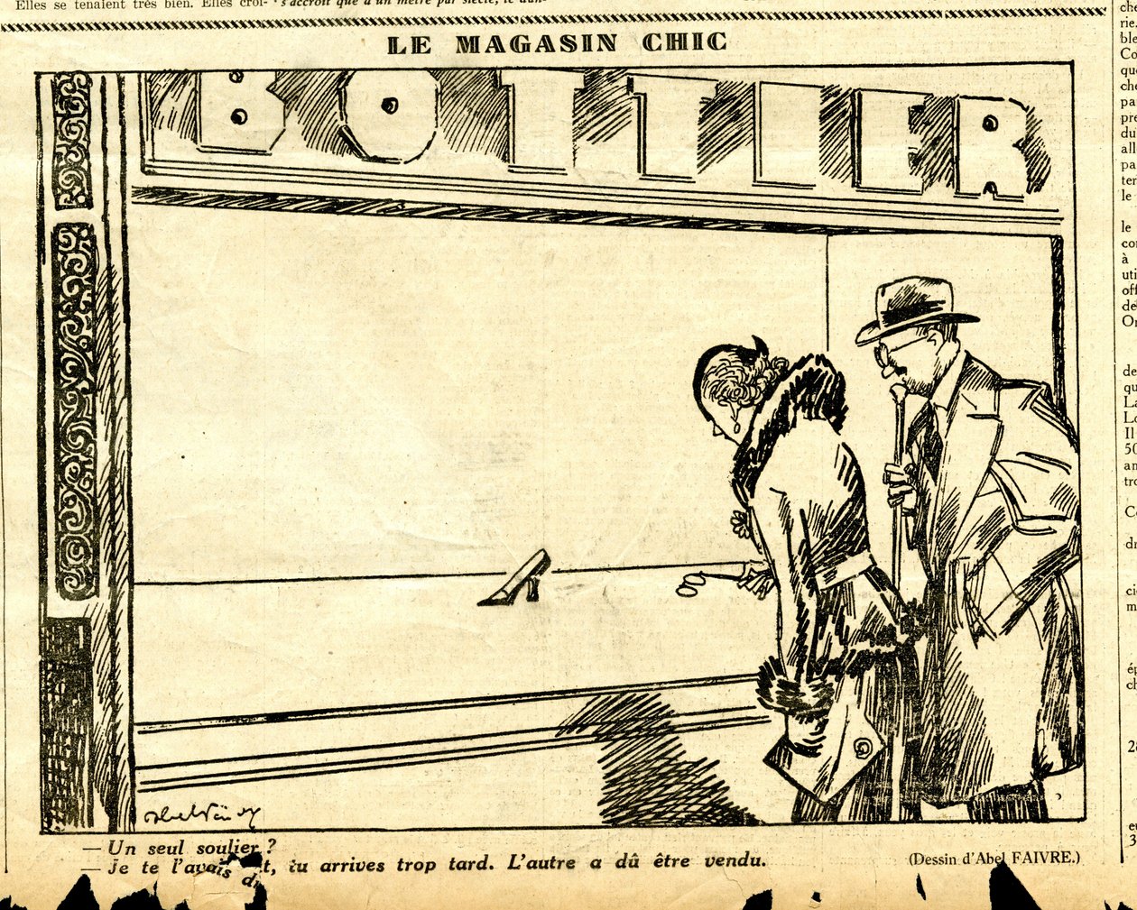 Candid, satirisch in N & B door Jules Abel Faivre