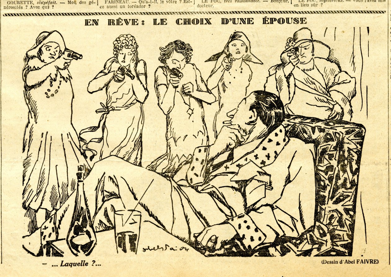 Candide, Satirisch in ZW door Jules Abel Faivre