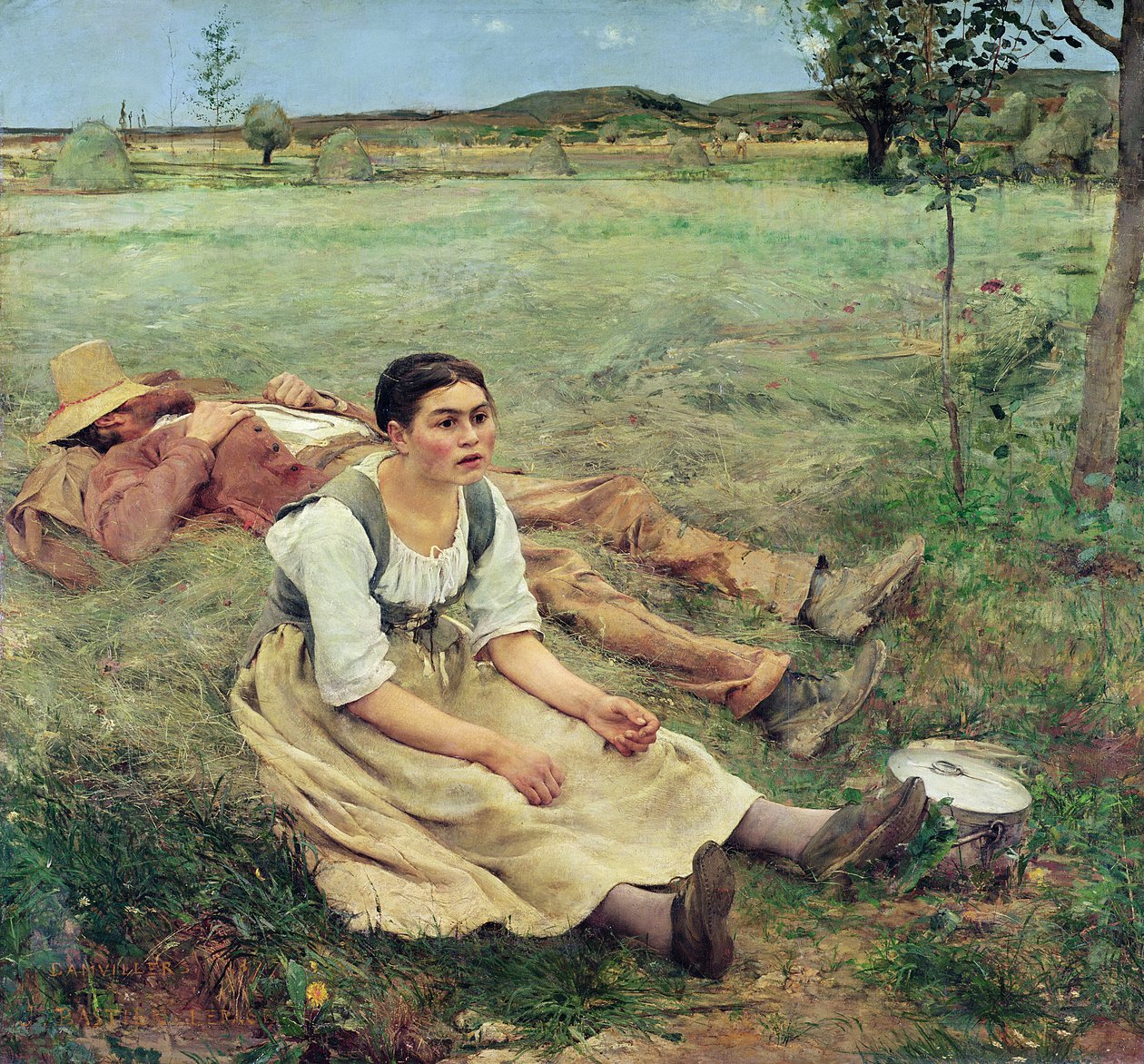 De hooimakers, 1877 door Jules Bastien Lepage