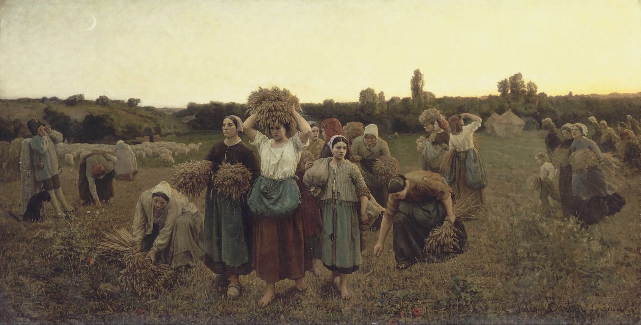 De roep van de arenleesters, 1859 door Jules Breton