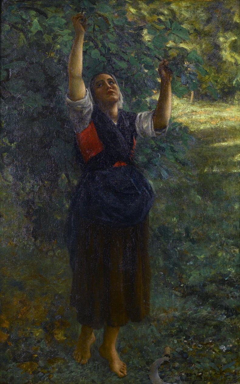Frans: Cueilleuse de figues door Jules Breton