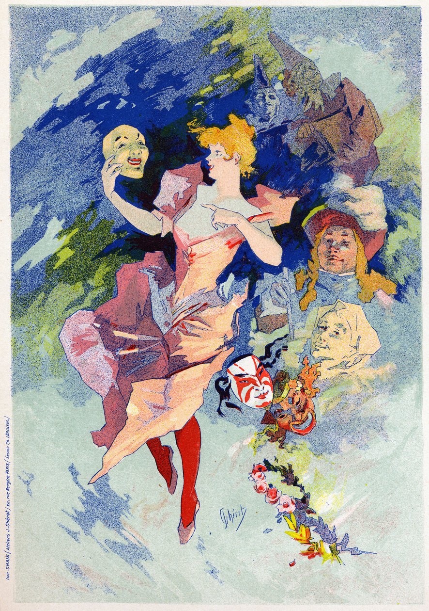 Komedie allegorie, eind 19e eeuw door Jules Cheret