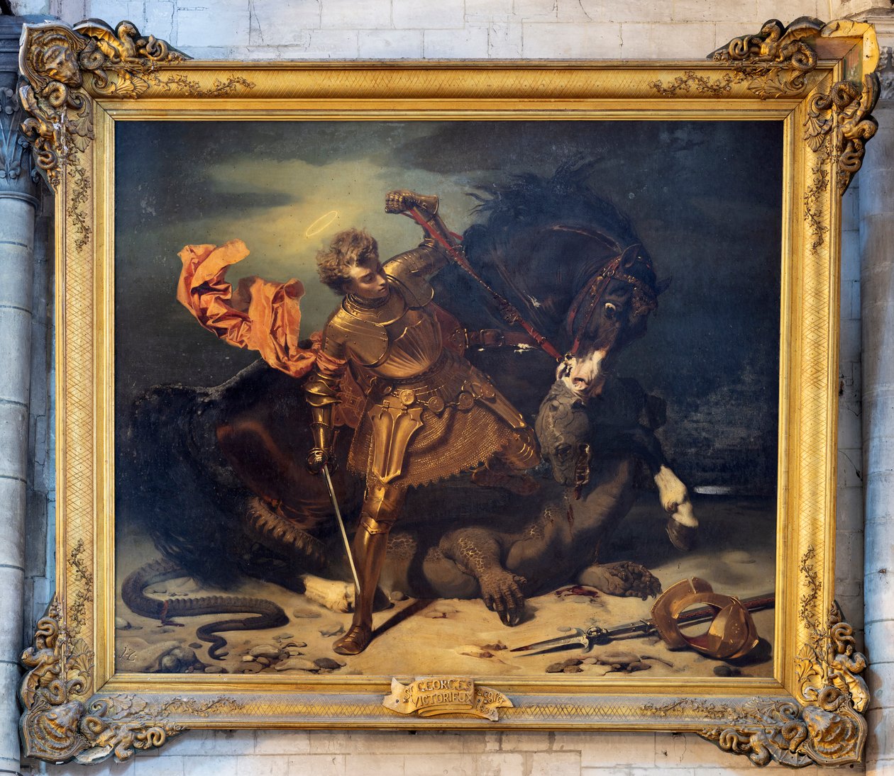 Sint-Joris doodt de draak door Jules Claude Ziegler