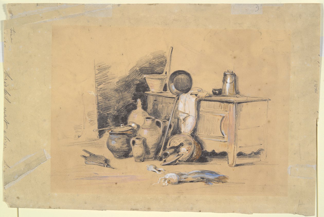 Landschap (recto); Stilleven (verso) door Jules Dupré