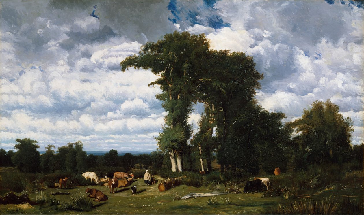 Landschap met vee in Limousin, 1837 door Jules Dupré