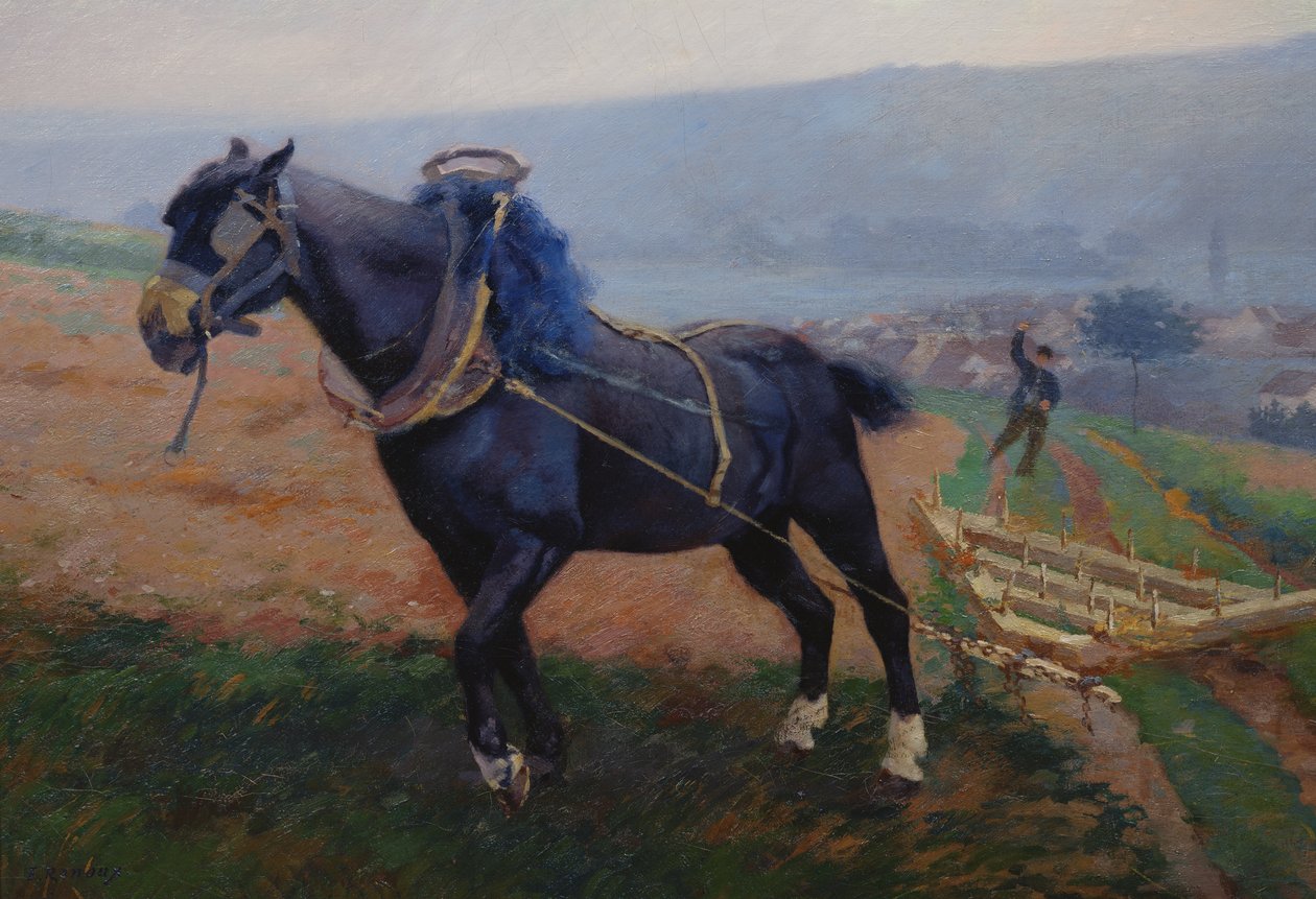 Landschap in Romeny, Het Paard door Jules Ernest Renoux
