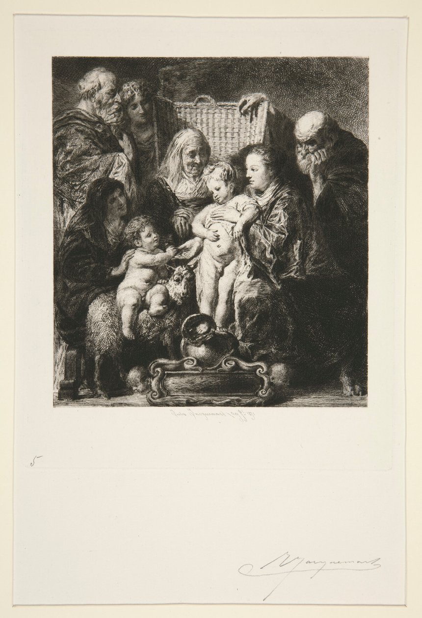 Heilige Familie door Jules Ferdinand Jacquemart