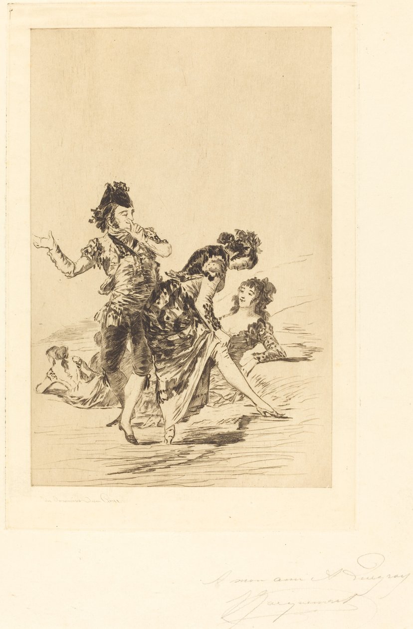 Spaanse Scène door Jules Ferdinand Jacquemart after Francisco de Goya
