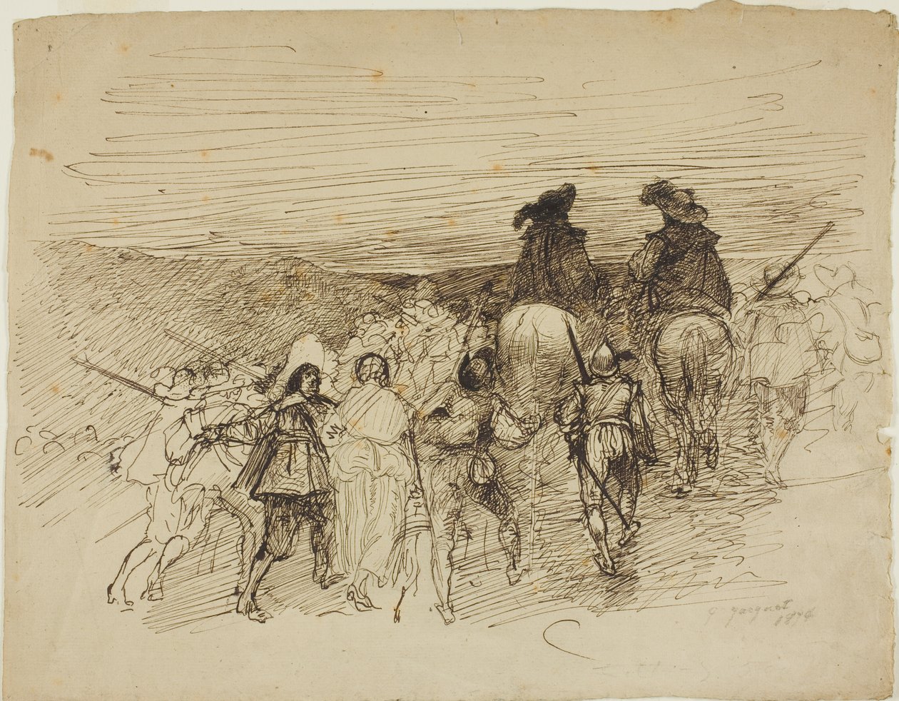 Marcheertroepen door Jules Jacquet