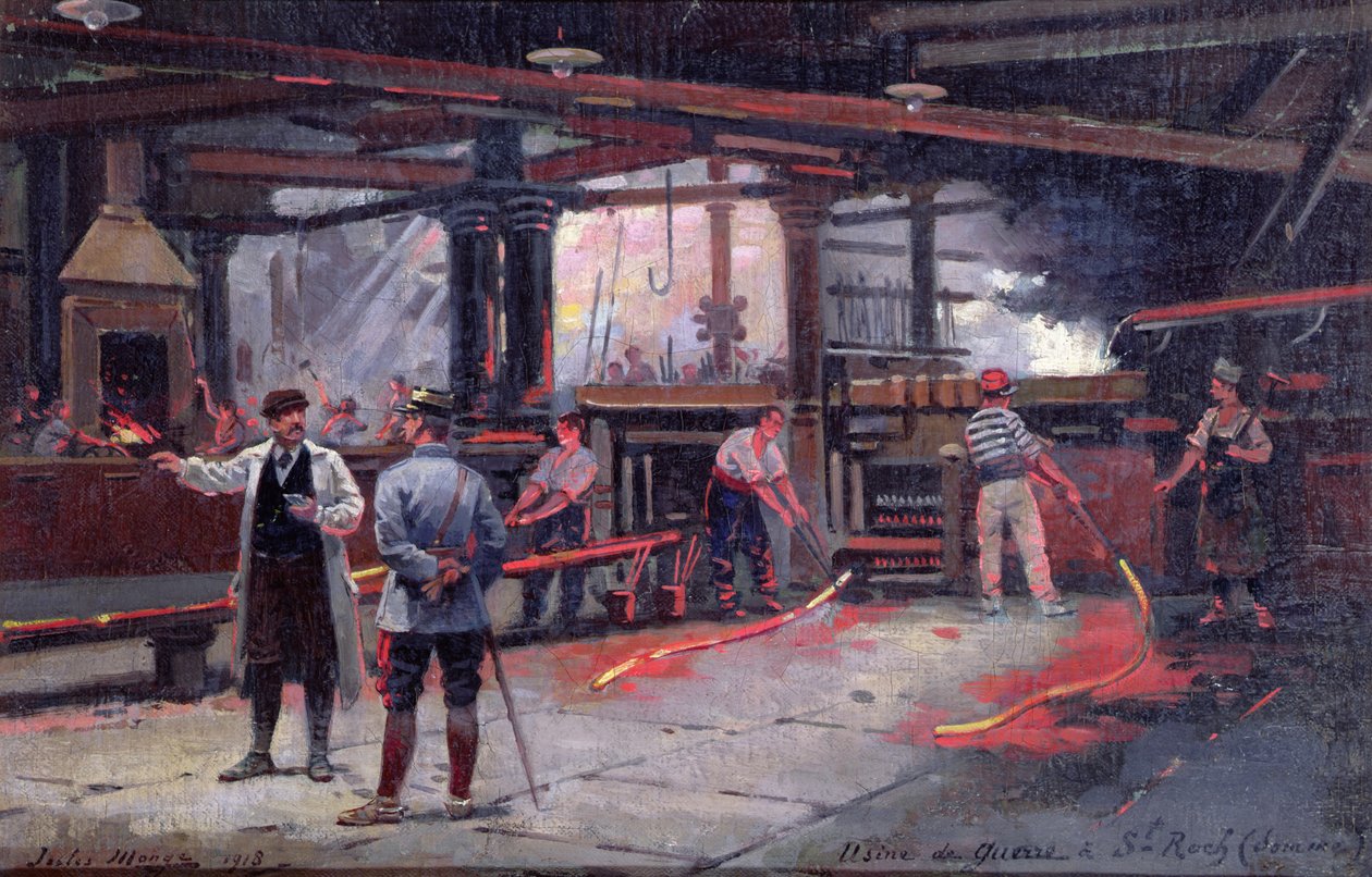 Een oorlogsfabriek in St. Roch door Jules Monge