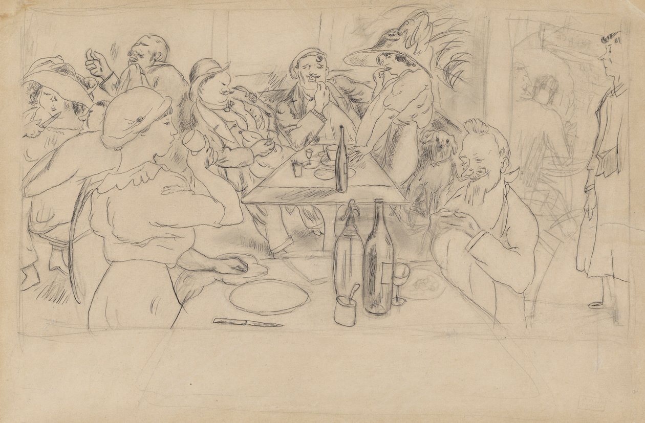 Café Scène door Jules Pascin