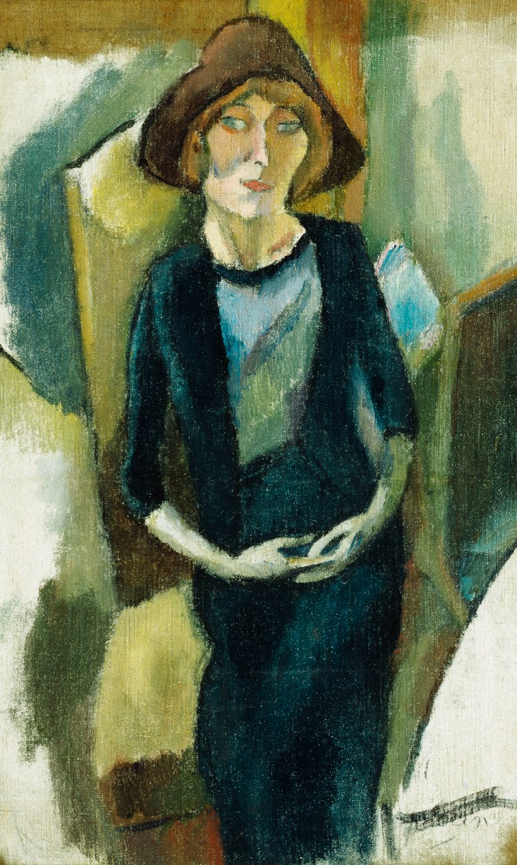 Hermin in blauw, 1916 door Jules Pascin