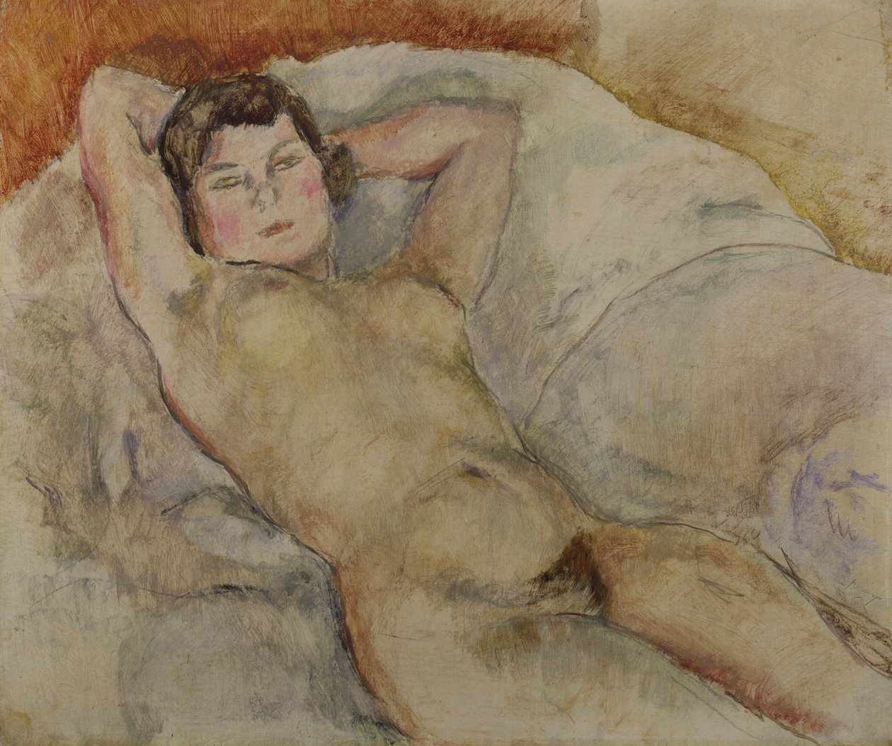 Liggend Naakt door Jules Pascin