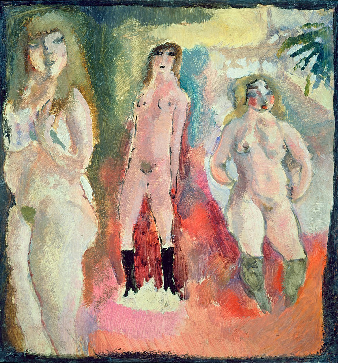 Drie naakte vrouwen, 1909 door Jules Pascin