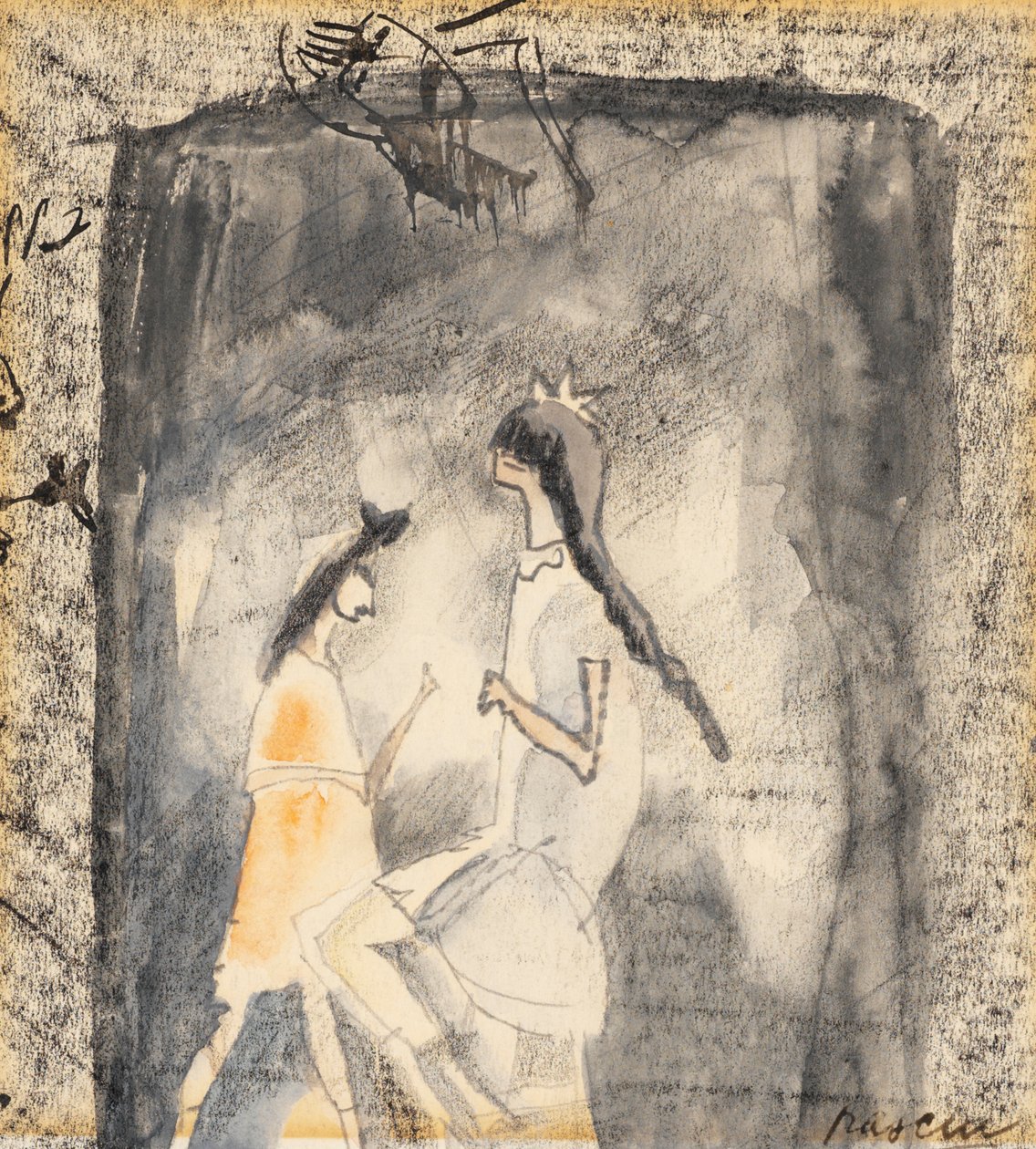 Twee jonge meisjes door Jules Pascin