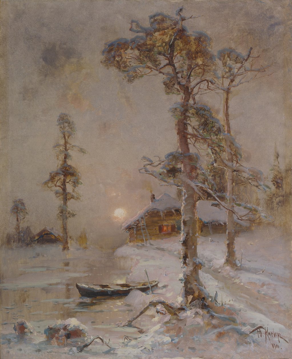 Winterzonsondergang door Juli Julievich Klever