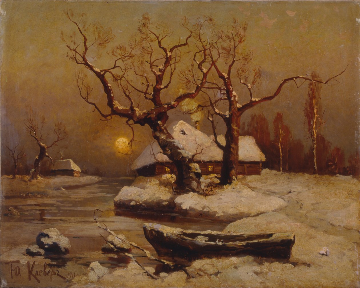 Winteravond, 1911 door Juli Julievich Klever