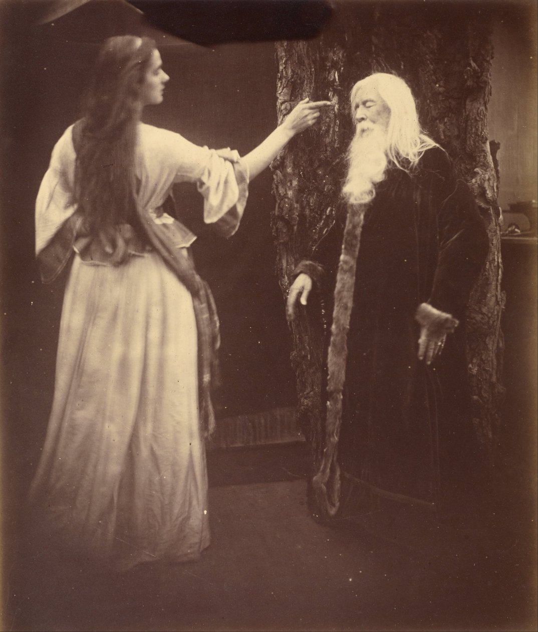 Vivien en Merlin door Julia Margaret Cameron