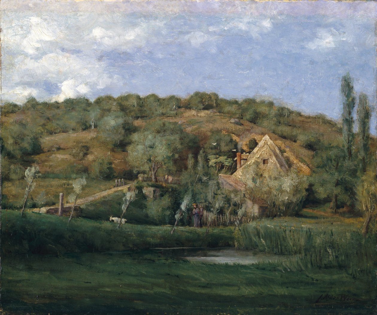 Een Frans Landhuis, 1878 door Julian Alden Weir