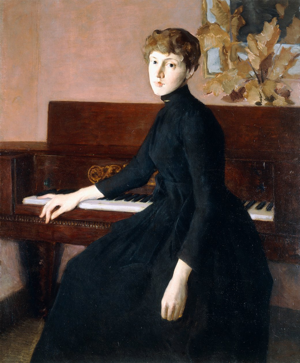 Aan de piano door Julian Alden Weir