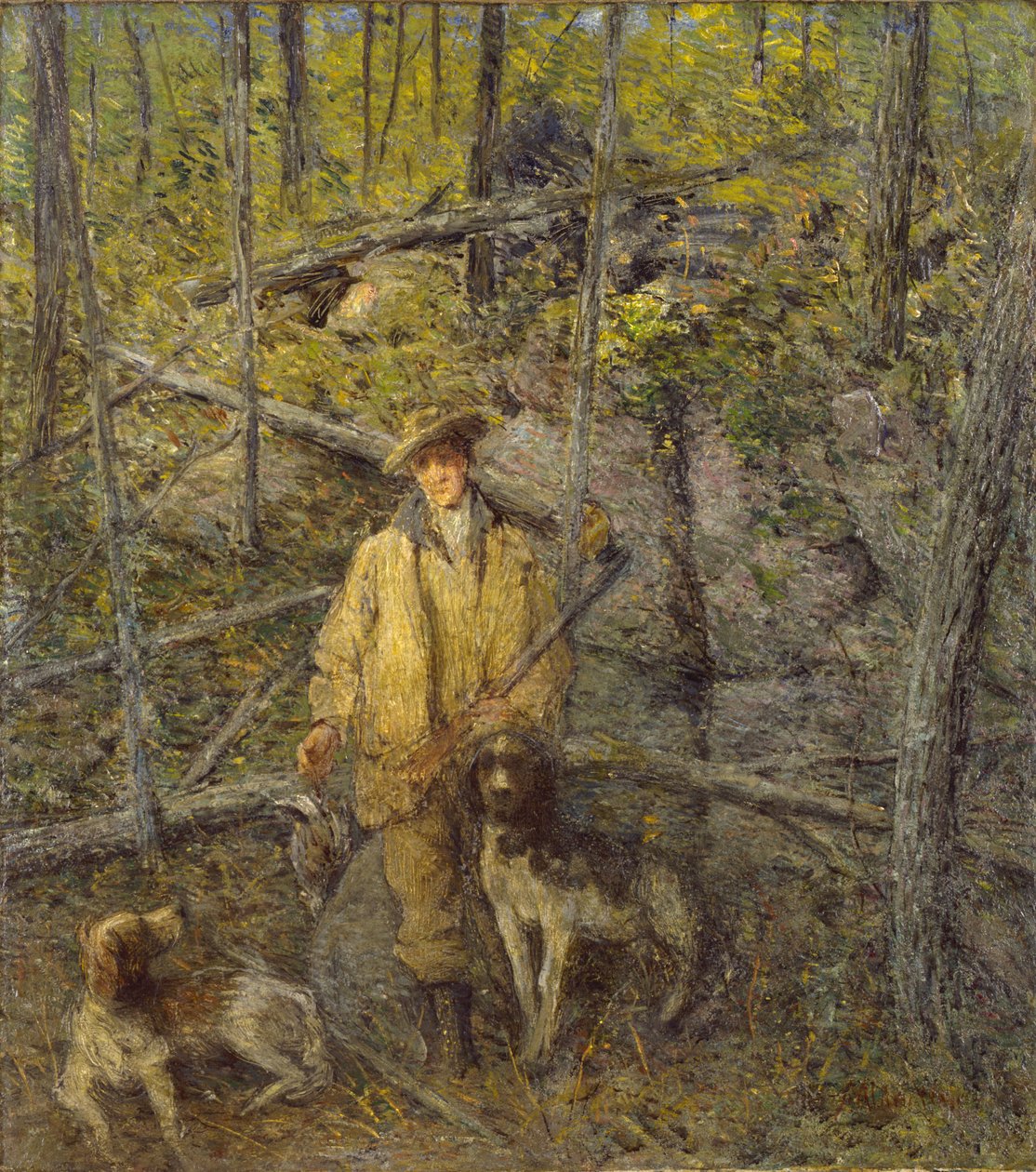 Jager en honden, 1912 door Julian Alden Weir
