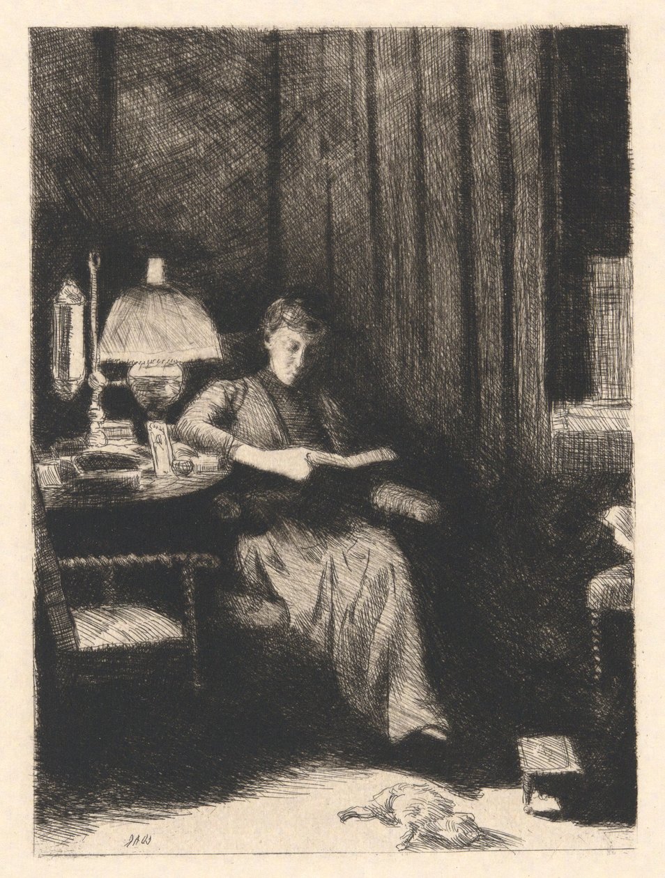 De Avondlamp door Julian Alden Weir