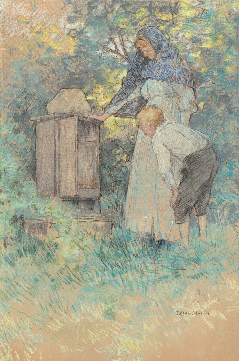 De Bijen Observeren, 1896 door Julian Alden Weir