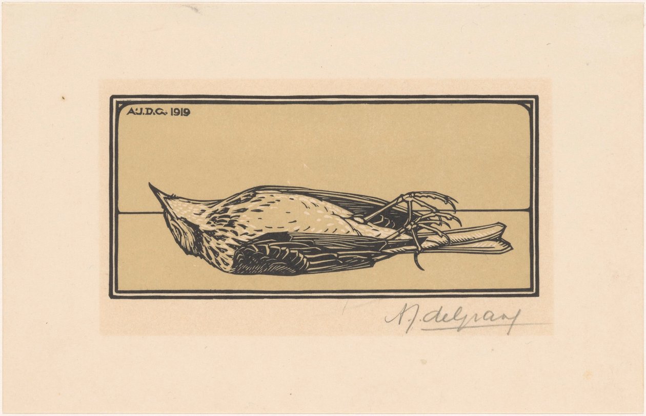 Dood vogeltje door Julie de Graag (signed by artist)