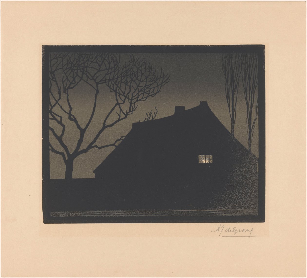 Winteravond door Julie de Graag (signed by artist)