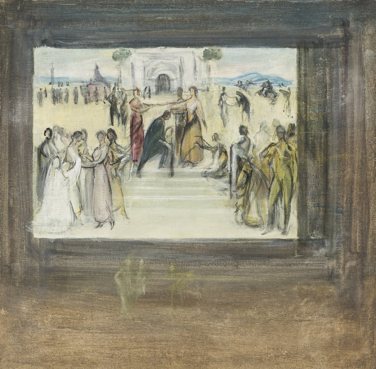 Schets van De wijding van de copla door Julio Romero de Torres