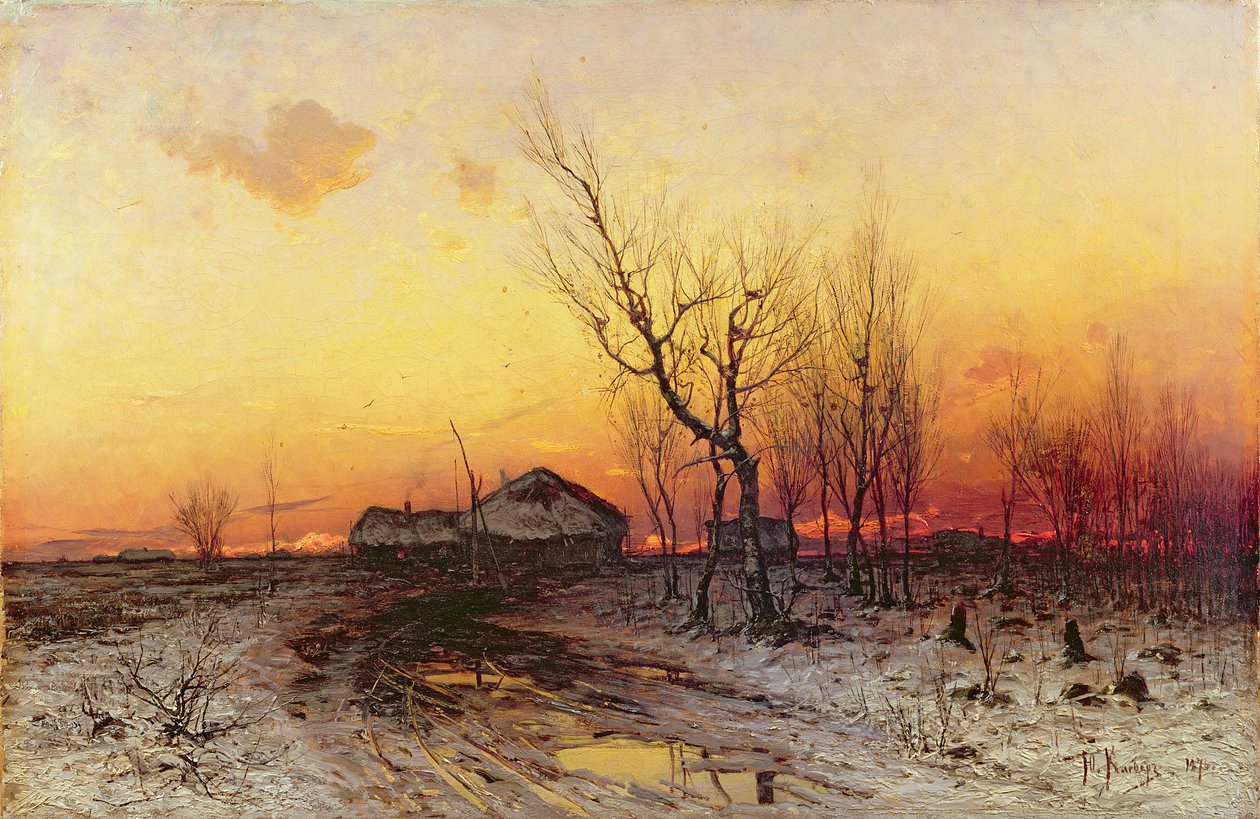 Winterlandschap door Julius Sergius von Klever
