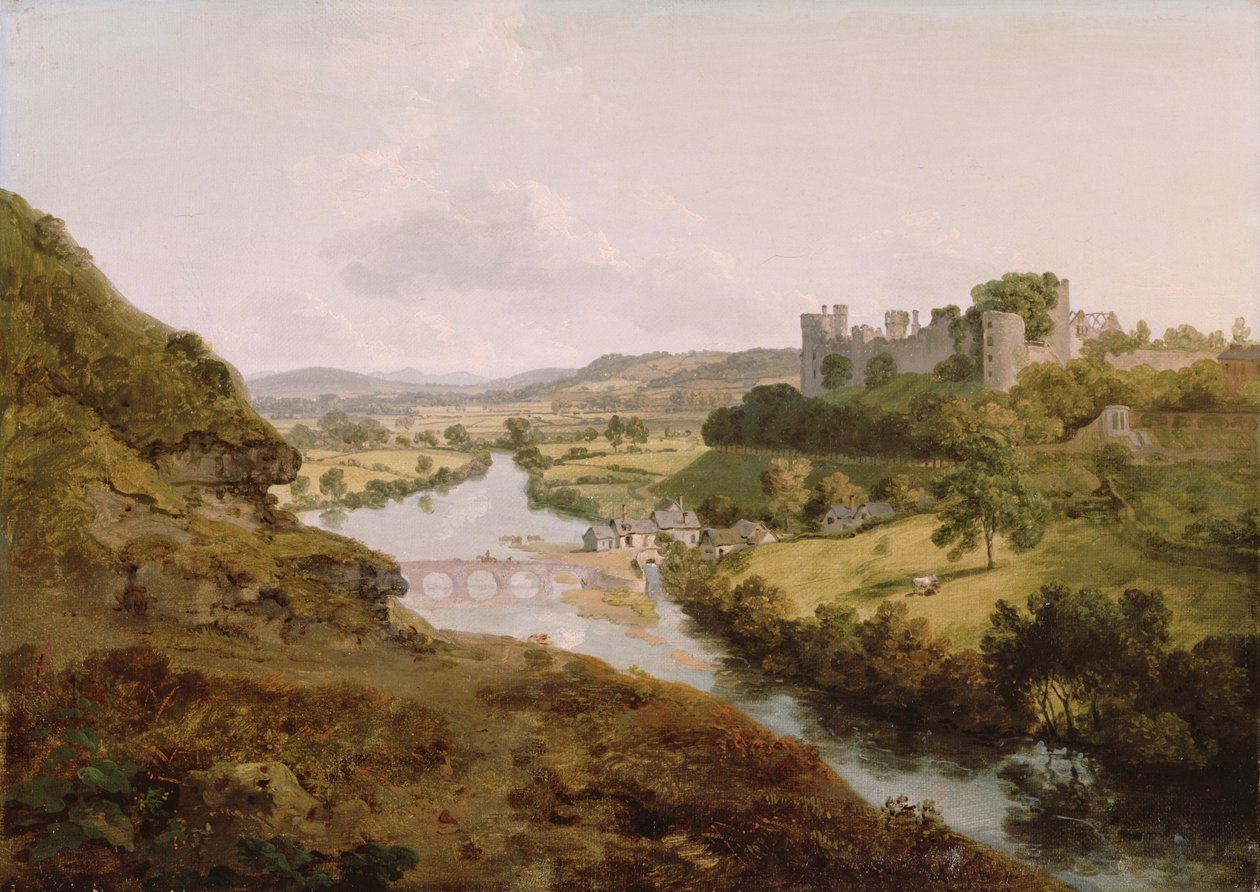 Kasteel Ludlow, Shropshire door Julius Caesar Ibbetson