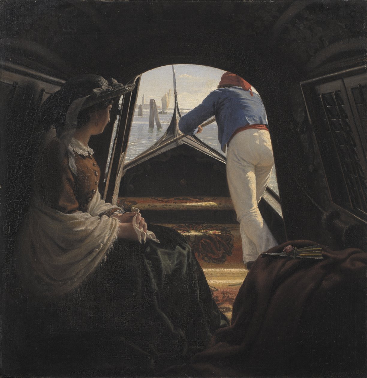 Een gondel door Julius Exner