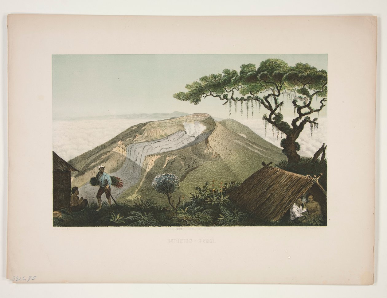 Gunung - Gede (Mount Gede) door Julius Friedrich Tempeltey