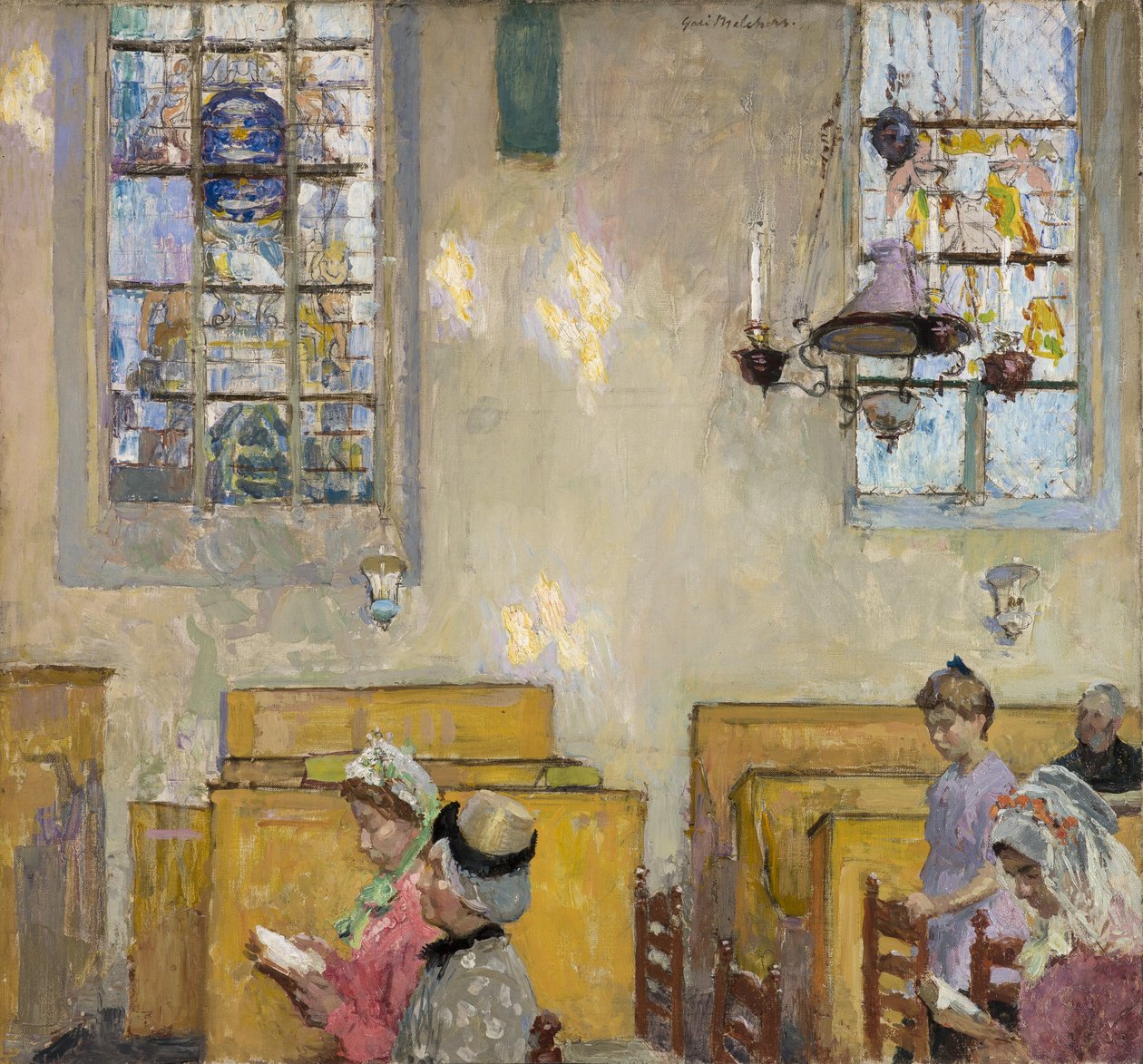 Vespers, ca. 1910 (olieverf op doek) door Julius Gari Melchers